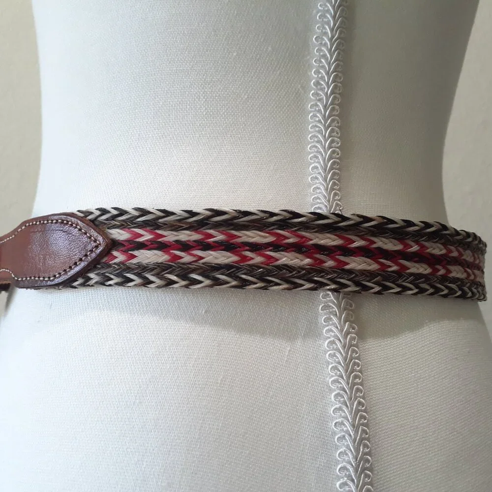Rare Vintage VOGT Sterling & Ruby Horse Hair Western Belt